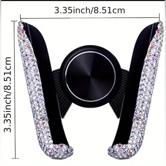 1pc New Car Phone Holder With Artificial Diamond Car-mounted Phone Holder - Picture 2 of 6
